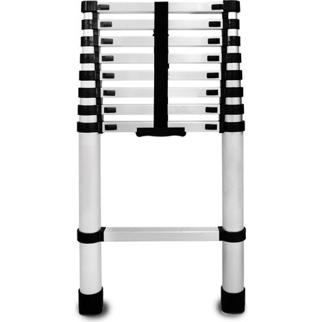 Échelle télescopique pliante en aluminium 9 marches avec butées - longueur 2,6 m (1/5)