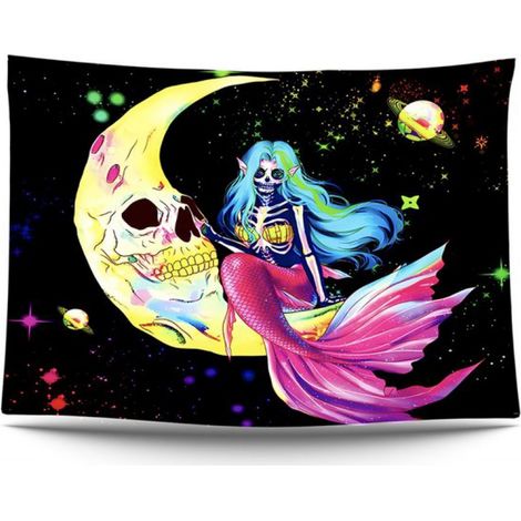 Décoration murale 200x150 cm – Accessoires de jeu Sirène – Phosphorescente – Cadre pour poster – Éclairage néon pour fêtes / Lampe UV pour PlayStation / Lampes à lumière noire – Gadgets pour hommes et (1/5)