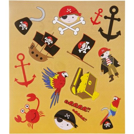 Piraten-Aufkleber-Set, Piratenaufkleber, 12 Stück (1/3)