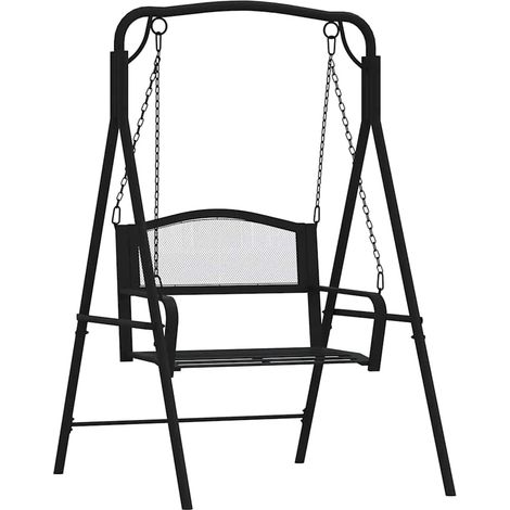 Maison Exclusive - Hollywoodschaukel 124 cm Schwarz Stahl (1/5)
