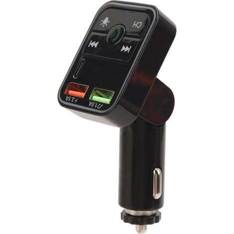 Adaptateur Bluetooth Voiture sans Fil, Chargeur Voiture Double USB, Kit Mains Libres, Appel, 7 Couleurs Lumière (1/5)