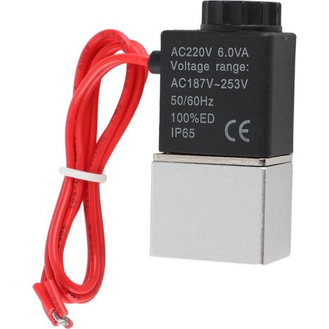 2V025‑06 Électrovanne pneumatique normalement Ouvert à 2 Positions et 2 Voies électrovanne à air électrique Valve électromagnétique vanne pneumatique électrique pour air gaz Eau(AC 220V) (1/5)