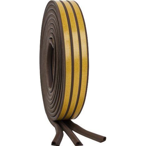 tesamoll P-Profile Seal - Gomma Sigillante per l'Isolamento degli Spazi tra Porte e Finestre - Marrone - 10 m x 9 mm x 5,5 mm