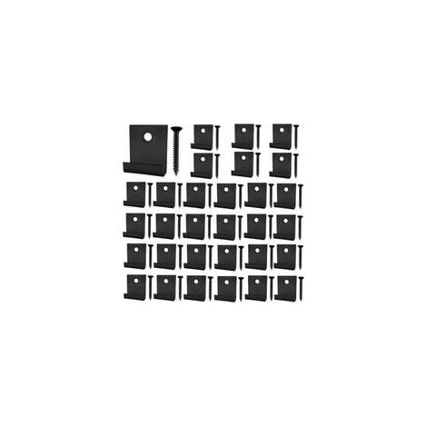 30 clips de terrasse composite, clip de fixation de démarrage caché avec vis autotaraudeuse, quincaillerie de bricolage en acier inoxydable (noir)