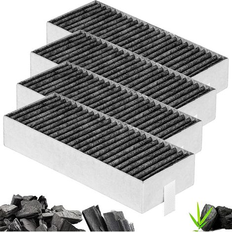 Lot de 4 Filtre à charbon actif de rechange pour hotte aspirante compatible avec Bosch Siemens 17004796, Bosch HEZ9VRUD0, Siemens HZ9VRCR0
