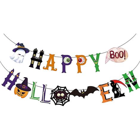 Halloween-Girlande, Skelett-Kürbis-Girlande zum Aufhängen an der Tür, dekorative Accessoires für drinnen
