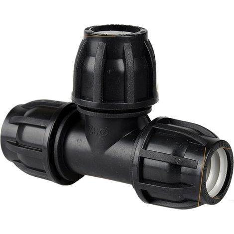 Raccordo a T a compressione in PE da 32 mm – per sistemi di acqua fredda e irrigazione, OUYLAF (1/2)