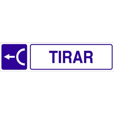 Señal adhesiva glasspack 175x45mm, diseño informativo para indicar "tirar".