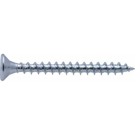 Vis à bois tête fraisée PZ zinguée Viswood filet total 4x50 mm (x15 vis)