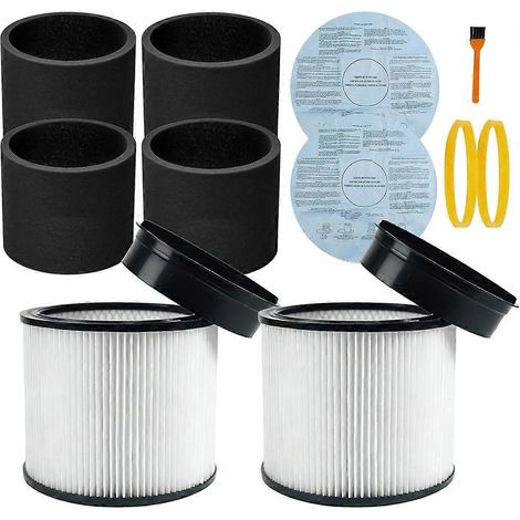 Filtre de rechange 90304, filtre sec 90107, manchon en mousse 90585 pour filtre Shopvac 90304 90350 90333, convient à la plupart des modèles de 5 gallons ()