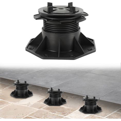 Jiubiaz Höhenverstellbarer Platten-Stellfuß 75-145 mm mit 0-5 % Gefälleausgleich für Keramik Stein Beton 20er Set (1/5)