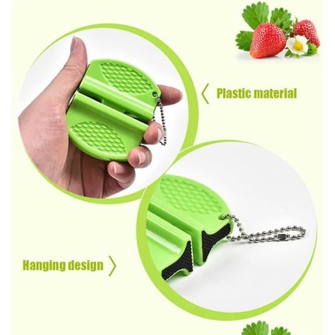 Affûteur de couteau cuisine portable Mini-outil d'affûtage couteaux poche épais et fin étapes(Couleur aléatoire 2PCS (1/5)