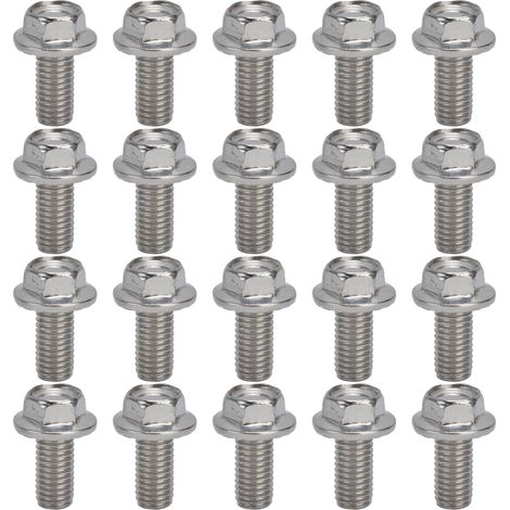 20 Vis M10x1.5 en acier inoxydable A2-70, tête hexagonale à collerette avec joint, DIN6921, longueur 20mm, lot de 20 pièces (1/5)