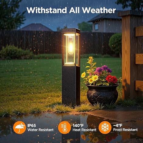 Lampe Solaire Extérieur, Borne Solaire Exterieur Jardin Décoration Carrées Lumière Blanc Chaud Clair, Potelet Éclairage Extérieur Solaire de Chemin Pour Balcon, Terrasse (1/4)