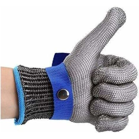 Gants de sécurité en résistants aux coupures protection de niveau XL 5 Acier Inoxydable (1/4)