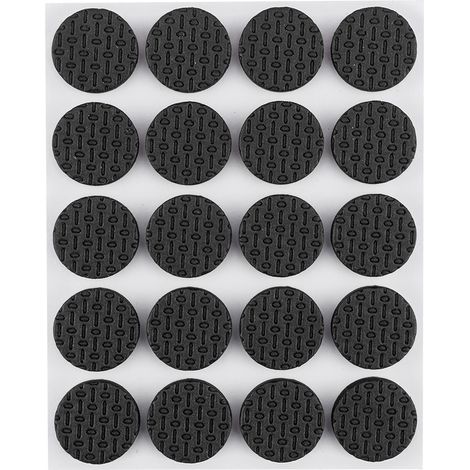 Almohadillas redondas autoadhesivas de espuma, negras, 20 mm, 20 unidades. (1/5)