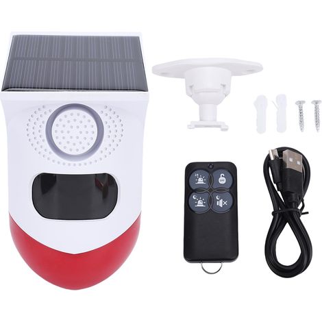 Ortviai Alarme Solaire avec Détecteur de Mouvement WiFi, Sirène Extérieure Étanche IP67, 120 dB, Flash LED