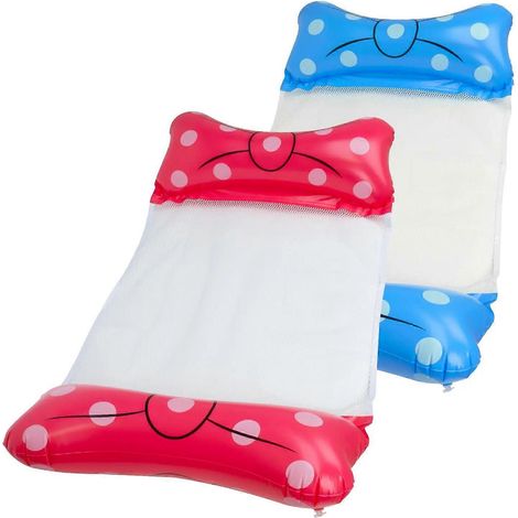 4-in-1 Pool-Hängematte, Mehrzweck-Schwimmliege für Erwachsene, strapazierfähiges, antihaftbeschichtetes PVC, weiß gestreift, 2er-Pack (1/5)