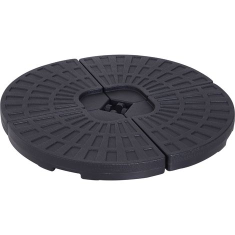 Outsunny – Pieds de parasol déporté – Lot de 4 poids lestage 52 kg eau 60 kg – HDPE noir 48x48x8 cm – Stabilité renforcée par remplissage