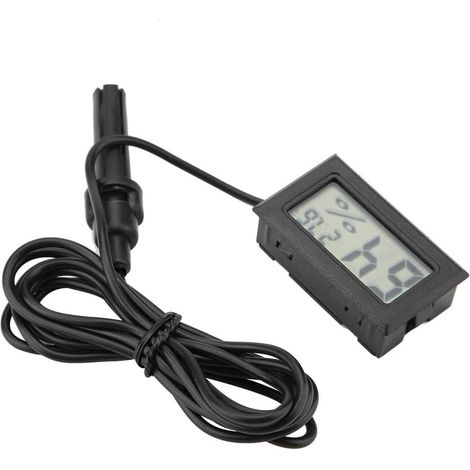 Mini-Thermometer-Hygrometer, integriertes digitales LCD-Feuchtigkeitsmessgerät mit externer Sonde für Inkubatoren, Aufzuchtboxen, Aquarien und Reptilienterrarien (1/5)