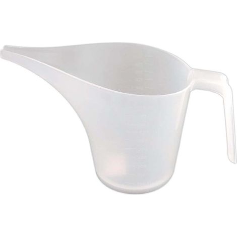 Dos vasos medidores con embudo de 1000 ml, vasos medidores de gran capacidad con pico largo, para moldes de repostería, panqueques, masas, muffins, pasteles y elaboración de jabón. (1/5)