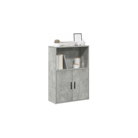 Bibliothèque gris béton 60x24x85 bois d'ingénierie (1/5)
