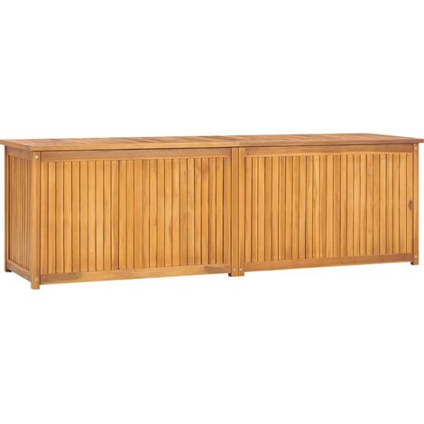 Caja de almacenamiento de jardín 175 x 50 x 55 cm madera maciza de teca 020012989