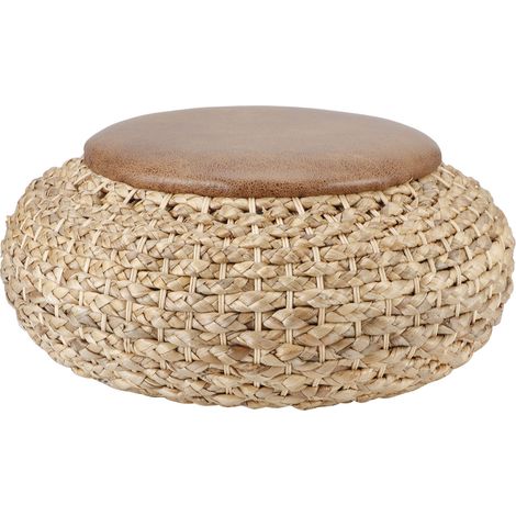 Coussin de siège rond en paille tressée à la main, coussin pour fenêtre en saillie, tapis de sol de décoration intérieure (1/5)