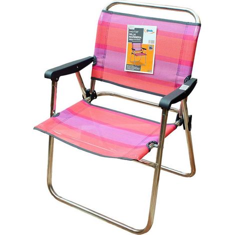 EREDU sillon aluminio textiline 940/txf , Sillón aluminio Textilene 940/TXF (sillón marinero respaldo bajo), un asiento plegable ligero y resistente diseñado para uso en exteriores (1/2)
