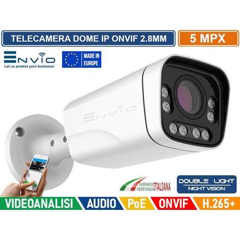 TELECAMERA BULLET IP DOUBLE LIGHT 5M POE ONVIF H.265+ VISIONE NOTTURNA A COLORI 40 METRI ANALISI VIDEO (1/2)