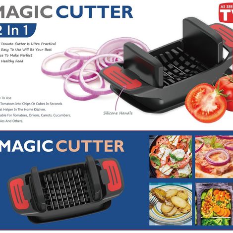 Coupe tomate multifonction – Appareil à découper oignon et frites – Ustensile de cuisine polyvalent,2 pièces (1/5)