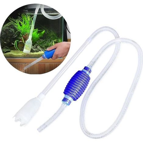 Aspirateur à siphon portatif pour gravier d'aquarium avec embouts intégrés (1/4)