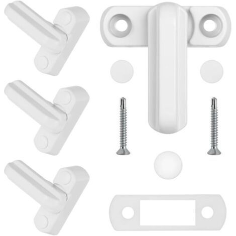 Window Handle, 4PCS Aluminum Window Handle, Window Lock Door Handle for Child Safety, Easy Installation for Home Doors Cupboards Windows (1/5)