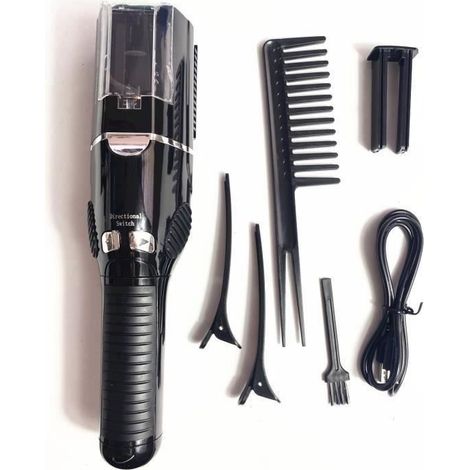Schwarzer, beutelloser Profi-Haartrimmer mit geteilter Spitze, 1-4 Zoll und 1-8 Zoll, Beauty-Accessoire für Haarschnitte (1/4)