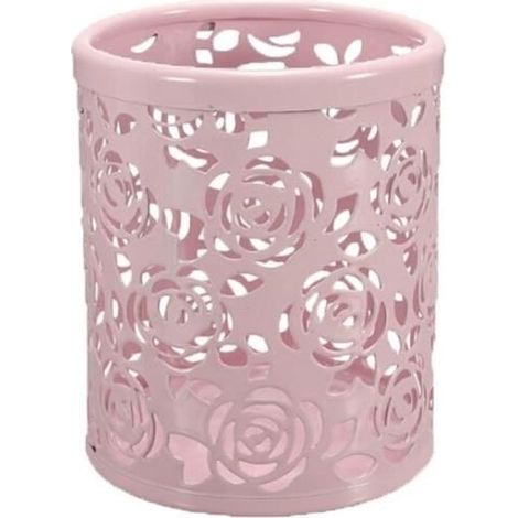 Lugii Cube rond en acier Net Hollow Out Brosse Plate Pot Bouche Rose roses (1/4)