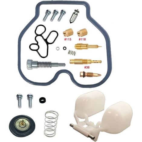 Vergaser Reparatursatz für JC34 2004-2008 125cc 125 2005 2006 Kit + Float+Air Passend für JC34 einzeln 125cc kraftstoffbeständige Nitrildichtungen, präzise Messingdüsen, Dichtungen un (1/3)