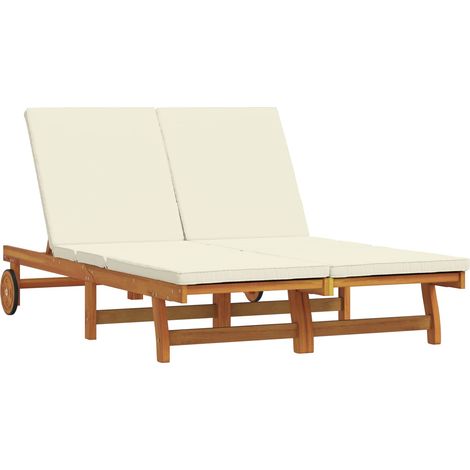 Sonnenliege Braun 125 x 200 x 84 cm Massivholz Akazie
