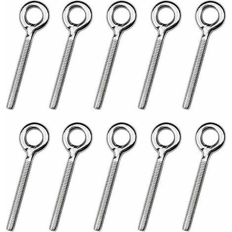 lot De 10 M4 Vis Oeil Boulons Anneau Souds Anneaux Vis Crochet Oeil Boulon Pour Balanoire Machine Extrieure (1/5)