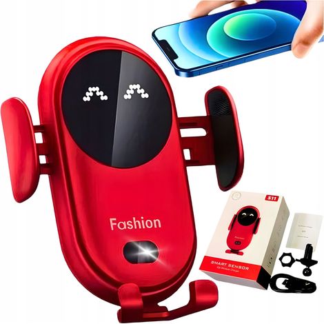 Chargeur de voiture sans fil à induction, support de téléphone QI robuste (1/5)