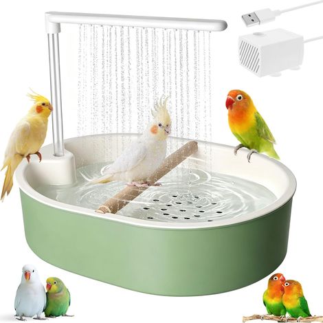 Douche à Oiseaux, Douche pour perroquets, Baignoire Automatique Oiseaux, Baignoire Multifonction avec Circulation de l'eau – Douche autonettoyante, Douche d'oiseaux, Douche Perroquet (1/5)