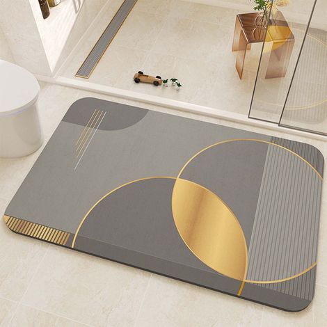 Tapis De Bain En Diatomée - Absorbant Rapide Et Anti-dérapant - Pour Salle De Bain Porte Lavabo Toilette - 40 X 60 Cm - 1 Pièce (1/5)
