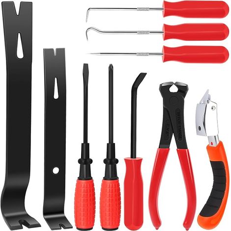 Nail Remover and Staple Removal Tool Kit - Upholstery and Building, with Cutters, Staple Remover, Levers, Screwdrivers and Hook (1/5)