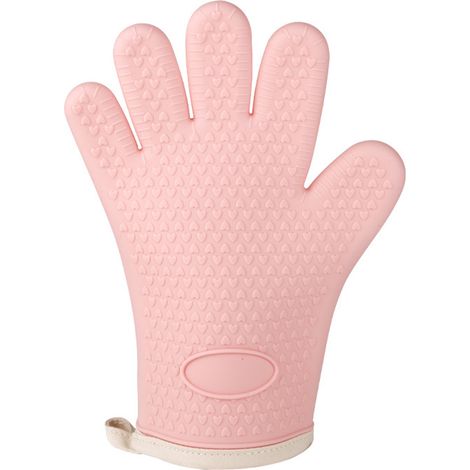 Gant de cuisine en silicone épais résistant à la chaleur pour four et grille-pain, rose-orange (1/5)