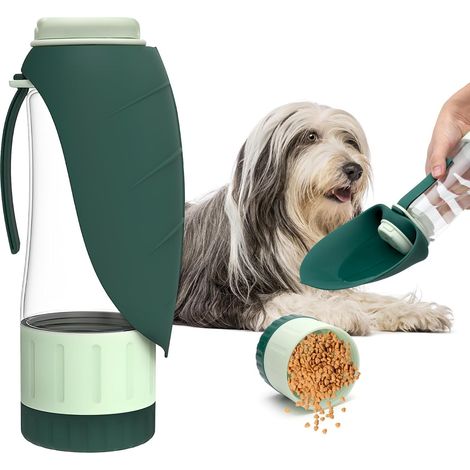 1 Gourde chien, design 2 en 1, plastique silicone, évier pliable, voyage camping