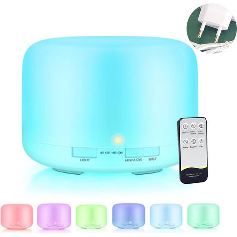 Diffuseur Dhuiles Essentielles - Humidificateur Ultrasonique 500 ml - Avec Télécommande Et Minuterie - Pour Chambre Bureau Salon Spa (1/5)