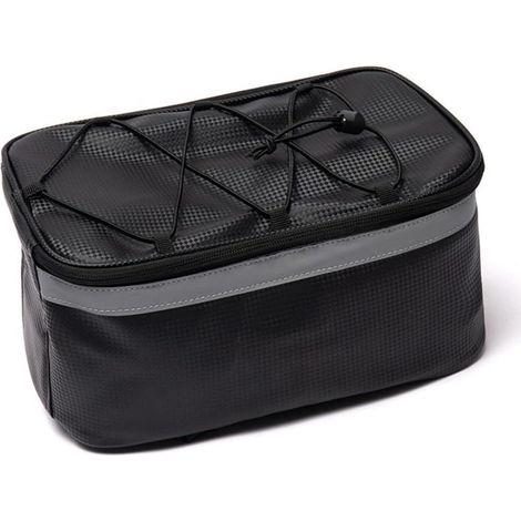 Borsa portaoggetti impermeabile in poliuretano da 6 litri per portabici, con dettagli riflettenti, fibbie a sgancio rapido e doppia patta per catena. (1/3)