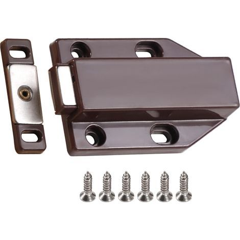 6-Pack Invisible Push-to-Lock Latches with Stainless Steel Mounting Hardware for General Furniture Use, Self-Closing Cabinet Latches (1/5)