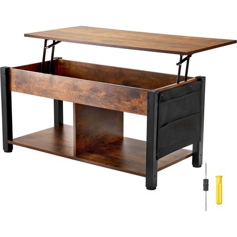 Mophorn 41,7" Lift Top Couchtisch - Stilvoll und funktional für Ihr Wohnzimmer Dieser Mophorn Couchtisch hat eine einstellbare Höhe, eine pneumatische Anhebung und reichlich Stauraum