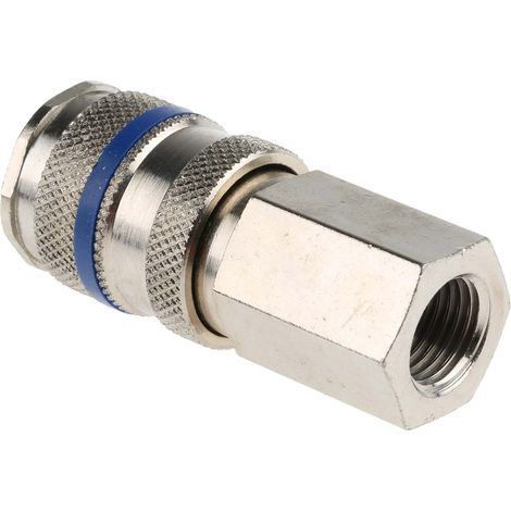 Raccord rapide pneumatique RS PRO, Filetage vers Femelle G 1/4 Femelle 1/4pouces en Acier ( Prix pour 1 ) (1/3)