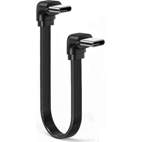 Le câble de charge USB-C de 66 W possède un coude à 90° pour une utilisation en voiture et au bureau. La double courbure mesure 10 cm de long. (1/5)